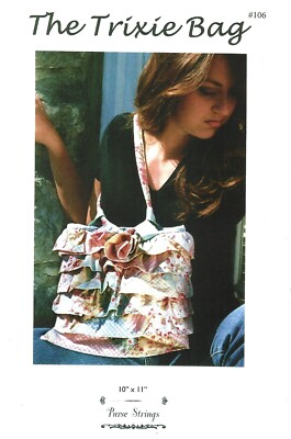 THE TRIXIE BAG 10''x11'' Ruffled Purse, Shoulder Bag UNCUT Purse Strings Patterns