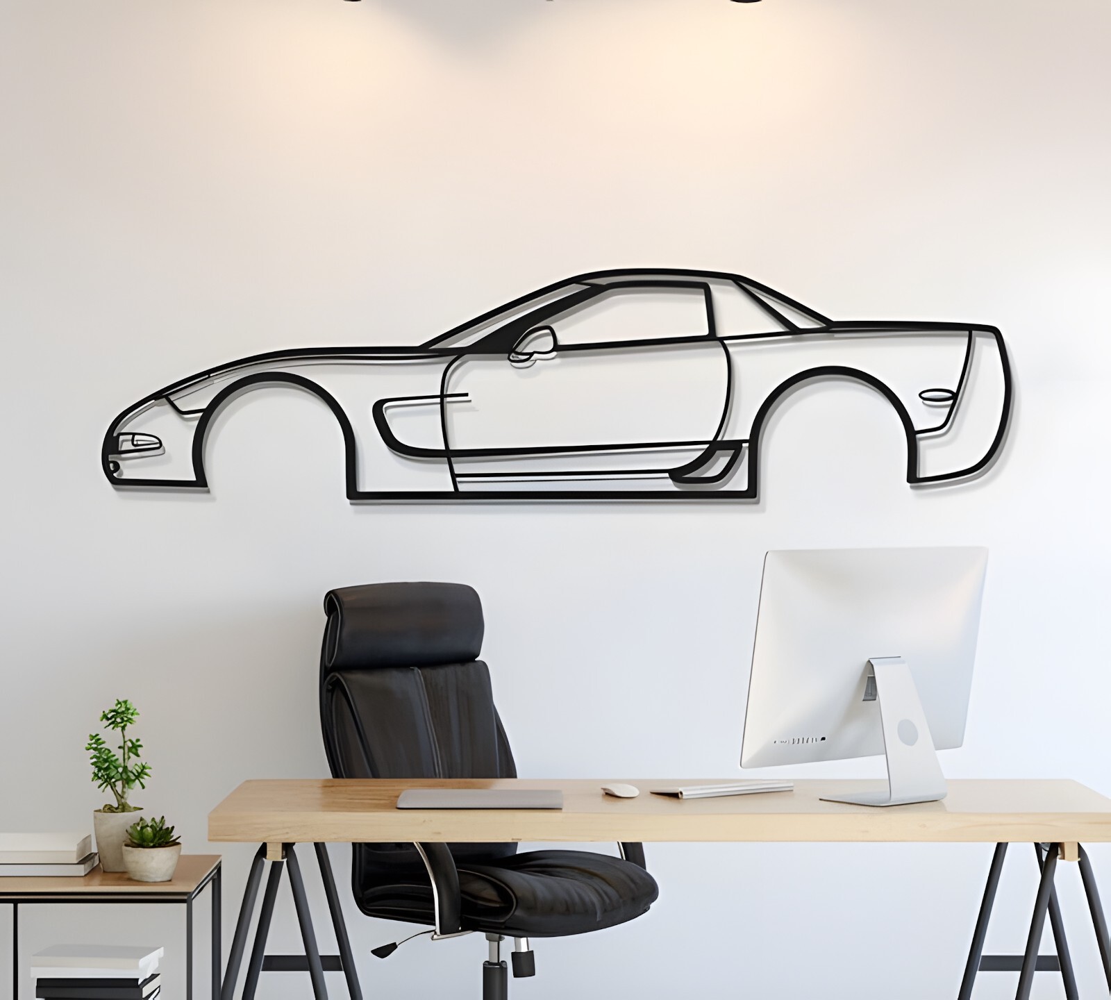 Wall Art Home Decor 3D Acrylic Metal Car Silhouette 2001 CHEVROLET CORVETTE Z06