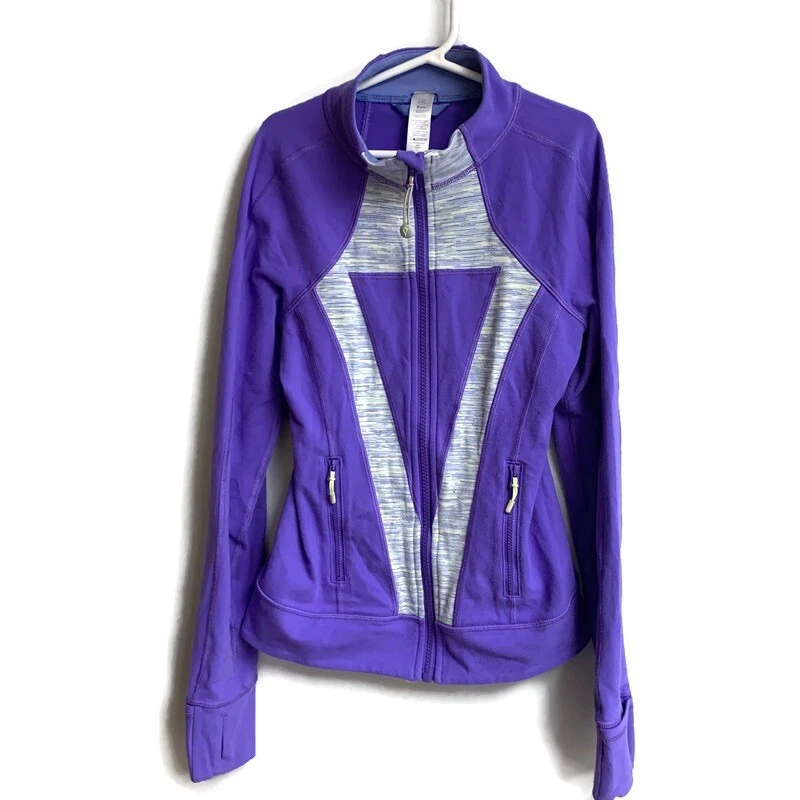 LULULEMON IVIVVA PERFECT YOUR PRACTICE JACKET TRACK GIRLS SIZE 10 PURPLE