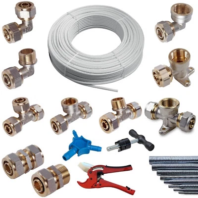 IDMAR Klemmring 16-20-25mm Schraubfitting Verbundrohr Klemmringverschraubung PEX PERT