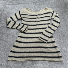 Rubbish Lightweight Sweater Dress Womens Medium Beige Black Long Sleeve Acrylic