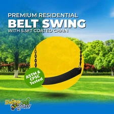 SWING SET STUFF INC. RESIDENTIAL BELT SEAT BLACK WITH 5.5 FT. COATED CHAIN 0121