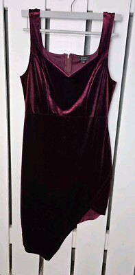 Privy Women's Asymmetrical Deep Purple Bodycon Velvet Witchy Dress Whimsygoth L