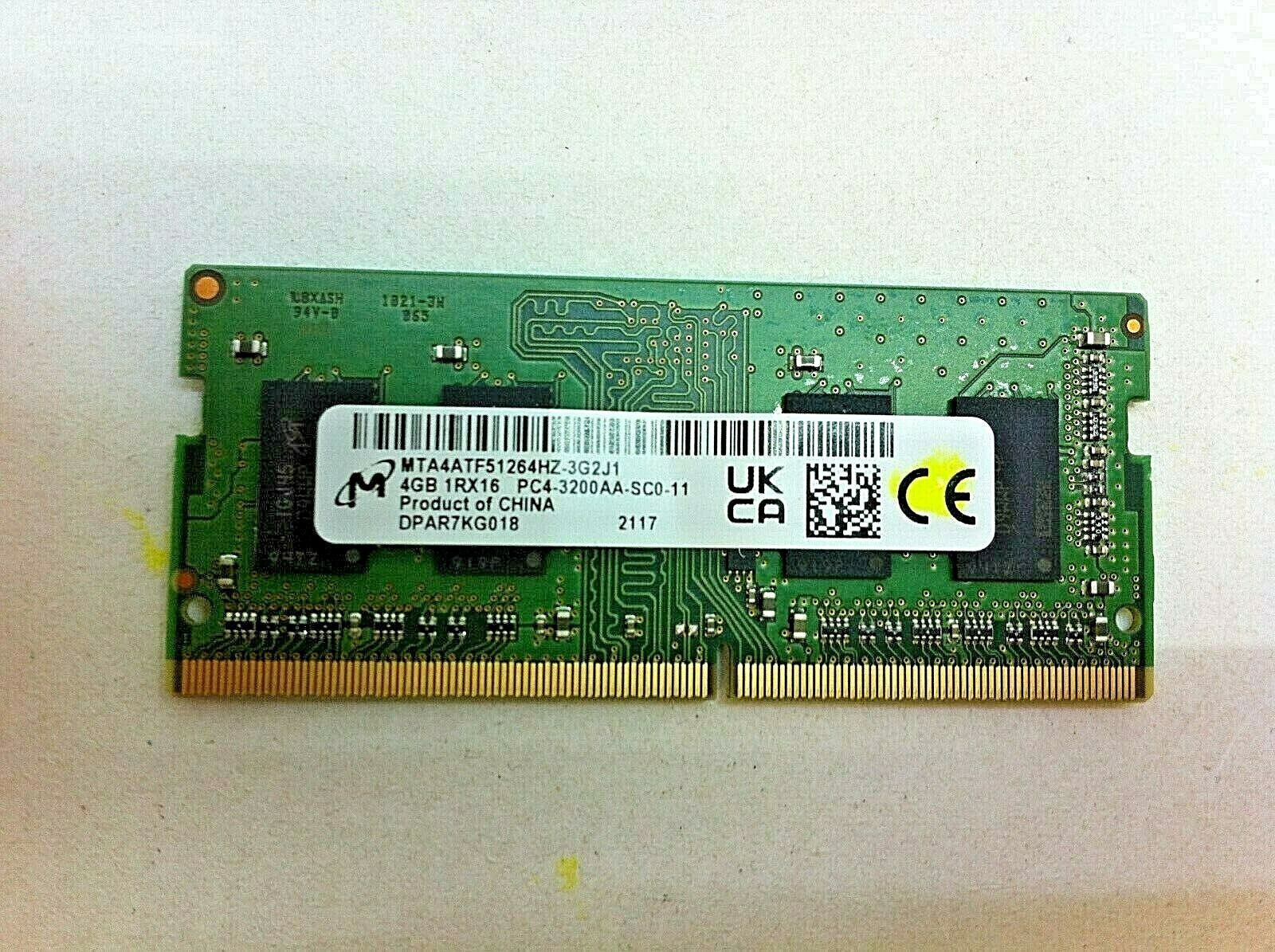 Barrette RAM HP Micron 4Go DDR4 PC4-2666V - MTA4ATF51264HZ-2G6E1 - Testée Fonctionnelle