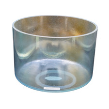 Crystal Tones 8" Aqua Aura Gold Quartz Crystal Singing Bowl (F#4+0)