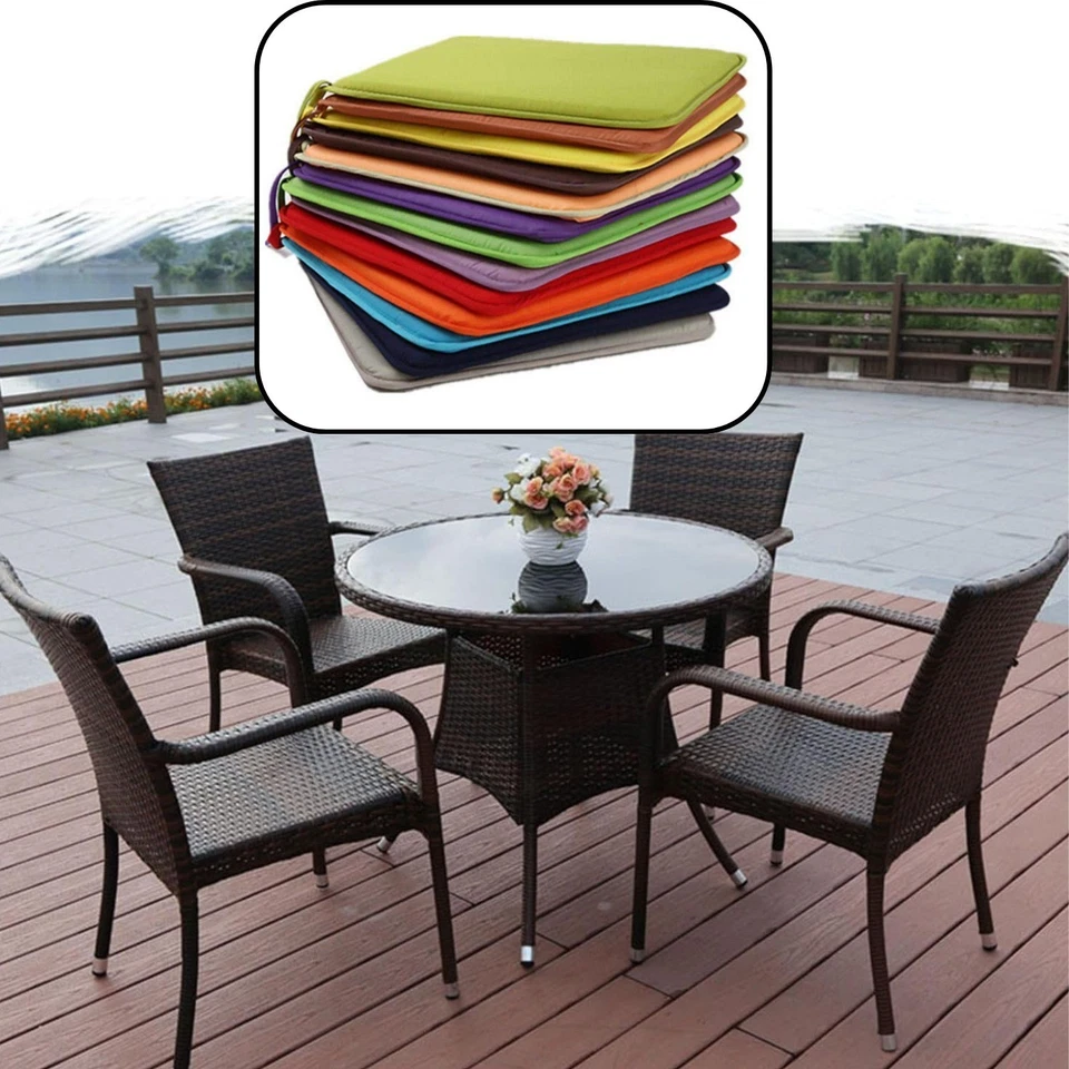 Seat Pads For Chair Cushion Tie on Removable Dining Garden Room Kitchen 3cm Deep - Image 3 of 4