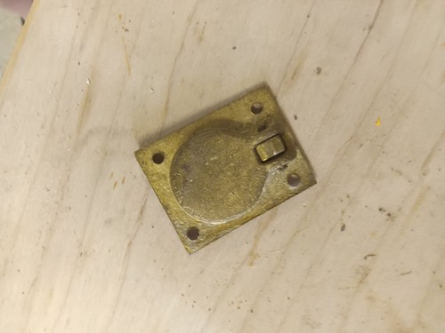 Vintage / Antique Solid Brass Recessed Pull Ring For Furniture Cabinetry, Rustic - Picture 5 of 5