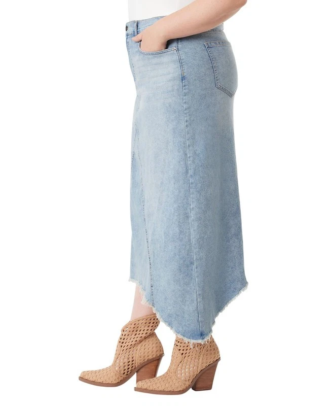 Maxi falda vaquera de mujer Jessica Simpson de moda talla grande Della Foto 3 de 4