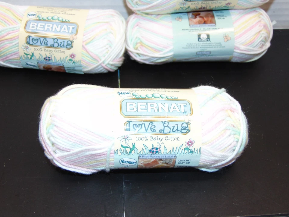 4 SKEINS BERNAT Love Bug Firefly Hombre 100% Baby Cotton - Image 2 of 4