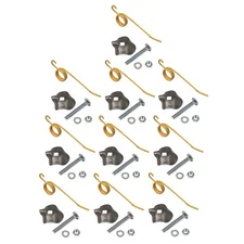 10 Pack Hay Rake Teeth & Hold Down Clips Fits New Holland 258 256 57 56 55 64562