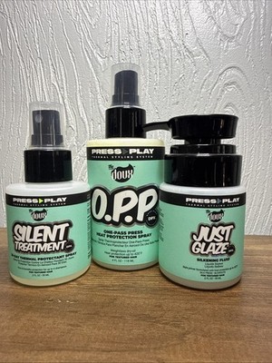 The Doux Silent Treatment, OPP One Pass Press, Just Glaze Bundle Hair Treatment