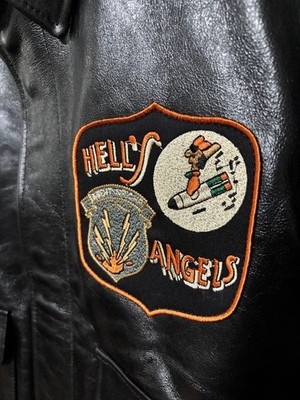 Hells Angels A-2 Leather Flight Jacket XL Cowhide Vintage Mens