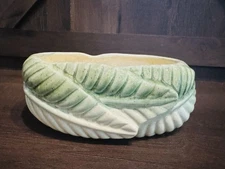 Royal Haeger Pottery Large Leaf Bowl Planter MCM Green USA Vintage Rare Spring 