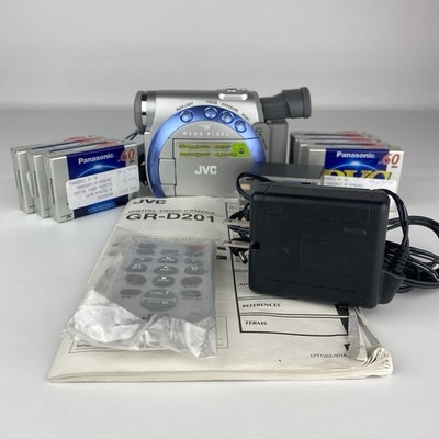 JVC Compact VHS Camcorder Model GR-D201U Battery Charger Remote Manual TESTED