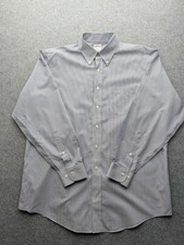 Brooks Brothers Men's Shirt 16.5-4/5 Blue White Striped Button-down Non-Iron...