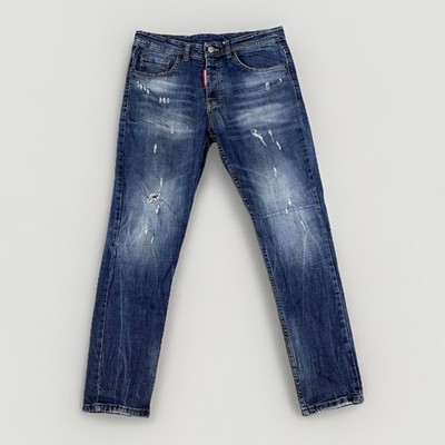 Dsquared2 Jeans Men's Size 48 Blue Denim Slim Fit  Distressed Made In Italy