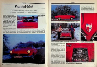 Oldtimer Praxis 04/1991 NSU Wankel Spider mit 50PS Restaurierung - ein interessa