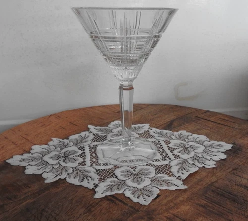 Vintage Marquis by Waterford CROSBY Crystal 7" GEOMETRIC Fancy Martini Glass