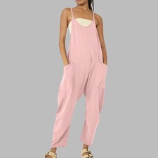 Womens Overalls Dungarees Loose Trousers Ladies Baggy Jumpsuit Playsuit Romper