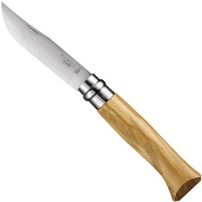 Opinel N°08 Olive Wood Stainless Steel Folding Knife 002020