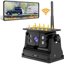 Solar Magnetic Wireless WiFi Backup Camera Bus Truck Trailer for iPhone Android