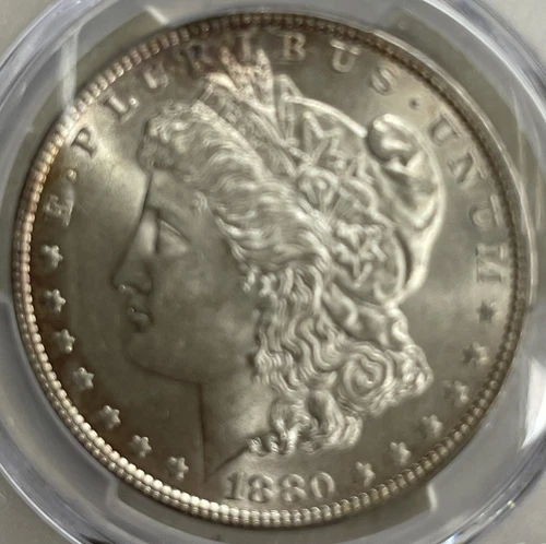 1880-O Morgan Silver Dollar $1 PCGS MS61 OG holder
