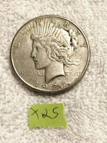 1925 LIBERTY PEACE SILVER DOLLAR FINE CONDITION LOT #X25