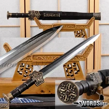 Top-level Clay Tempered Chinese Han Jian Folded Steel Ebony Mini Sword Sharp