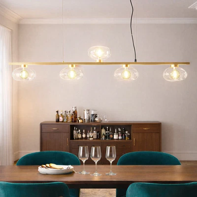 Suspension Aluminium et Verre 5 Spots Hassi - Photo 1/2