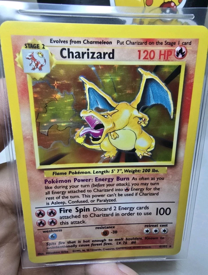 1999 Pokemon Base Set Unlimited Charizard 4/102 Holo Near Mint Condition - Image 4 of 4