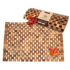 Acacia Wood Bath Mat - Non Slip Sturdy Wooden Shower Mat - Spa, Sauna, Cold P...