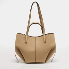 Polene Cyme Mini Beige Leather Tote