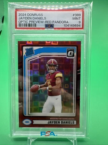 2024 Panini Donruss RR Jayden Daniels #389 Optic Preview Red Pandora Prizm PSA 9