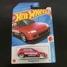 2024 Hot Wheels '92 Honda Civic EG Red 95/250 J-imports 4/10