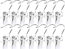 30 Pack Boot Hanger for Closet, Laundry Hooks with Clips, 30 Pack, White 
