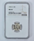1935-S Mercury Dime MS65 NGC Brown Label