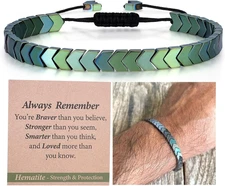 Christmas Gifts for Boys/Men/Teens/Women-Strength/Protection-Natural Hematite Ar