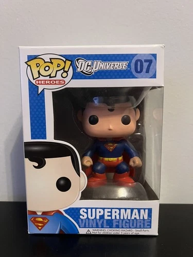 Funko Pop! DC Universe - Superman #07 (Large Font) w/Protector!! *2011*