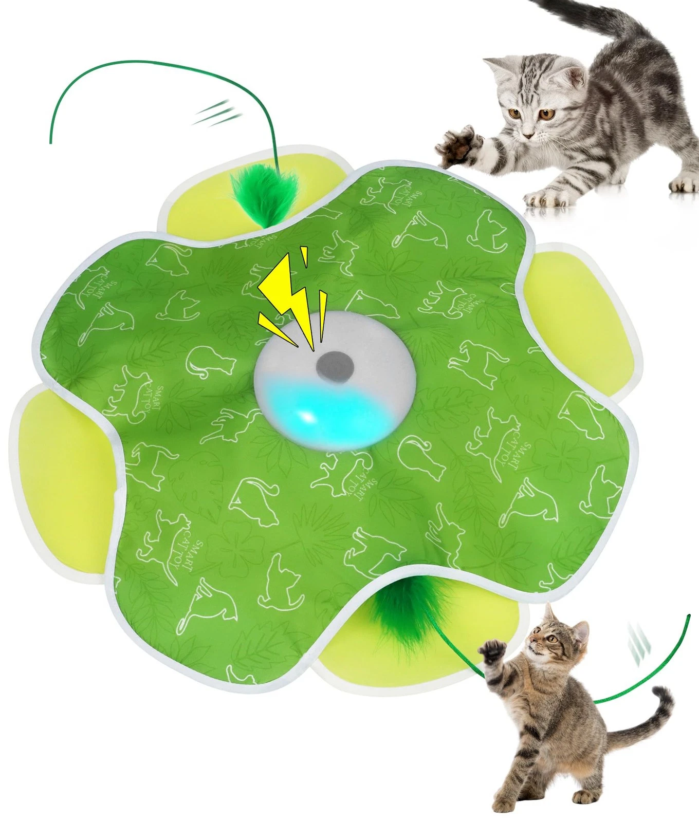 Cat Toys for Bored Indoor Adult Cats, Rechargeable Interactive Cat Toy, 2 in ...
