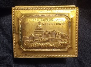 Vintage 1900s The Capital Washington DC Metal Souvenir Trinket Jewelry Box