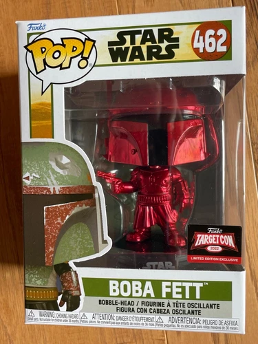 FUNKO POP! STAR WARS TARGET CON EXCLUSIVE BOBA FETT RED VINYL BOBBLE-HEAD 462