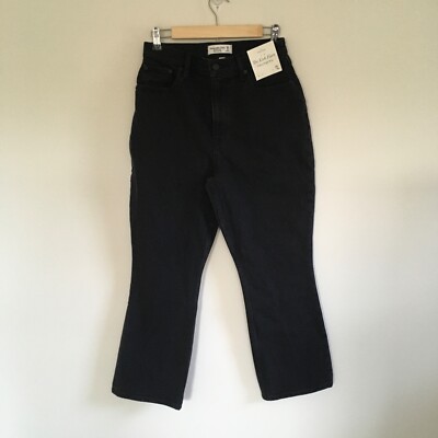 Abercrombie & Fitch Curve Love The Kick Flare Ultra High Rise Jeans 29 8R Black