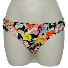 NWT Cami And Jax Lee Hipster Bikini Swim Bottom Large Floral Orange Yellow