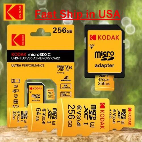32GB 64GB 128GB 256GB 512GB Kodak SDXC Micro SD Memory Card + FREE SD Adapter - Picture 1 of 21