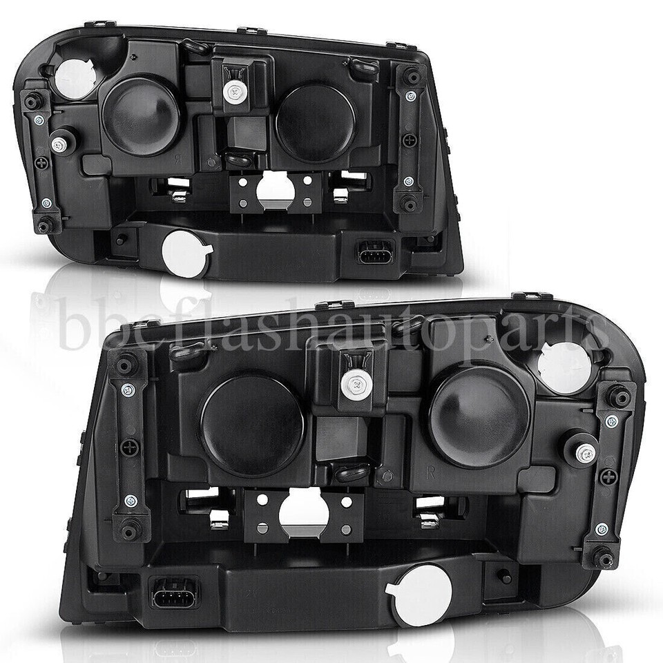 Pair Black Halogen Headlights For 2002-2009 Chevy TrailBlazer - Left & Right