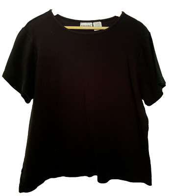 Vintage Fashion Bug Knit Top Women's 18 / 20 W Black Heavyweight Boxy 80's 90's