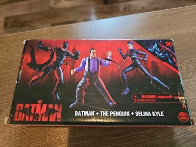 DC Comics The Batman 3-Pack 4'' Batman+The Penguin + Selina Kyle (Catwoman) New