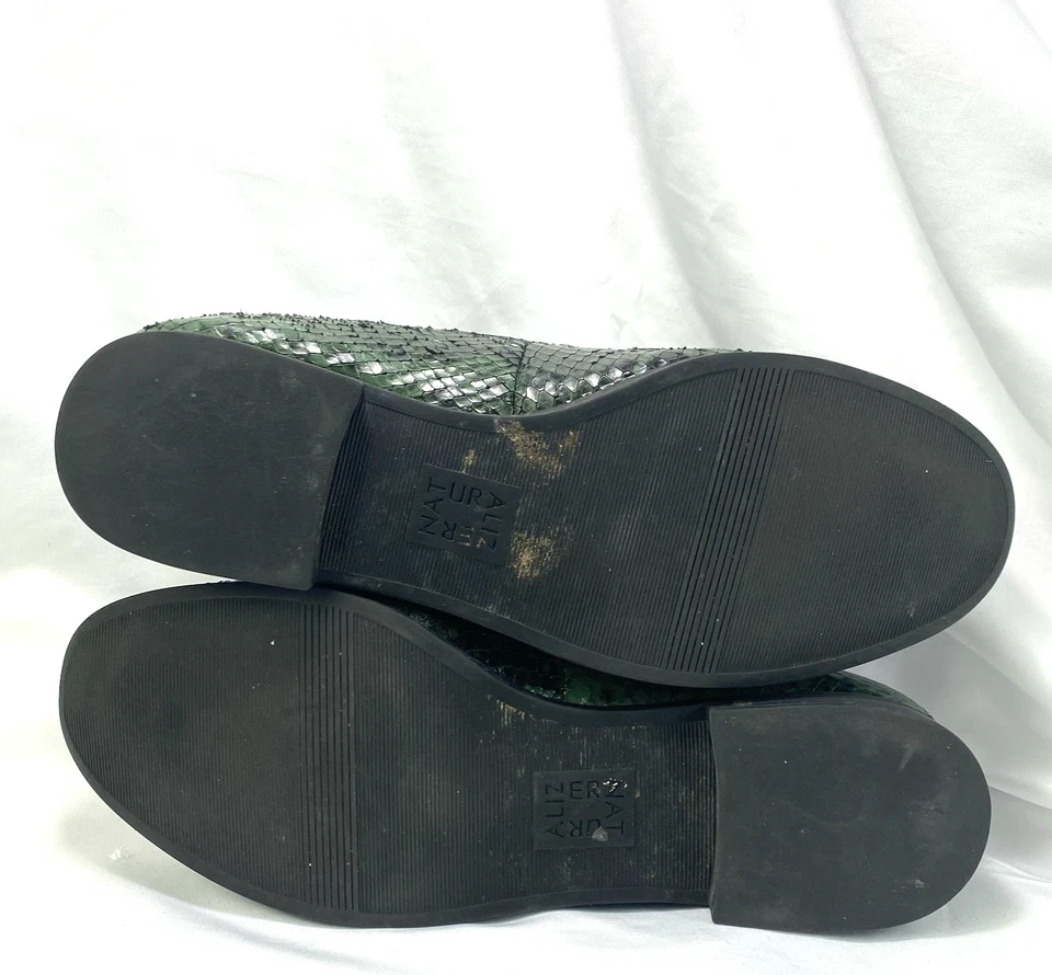 Mocasines Naturalizer Macey Para Mujer Talla 8 M Cuero Verde Estampado Serpiente Zapatos Foto 3 de 4