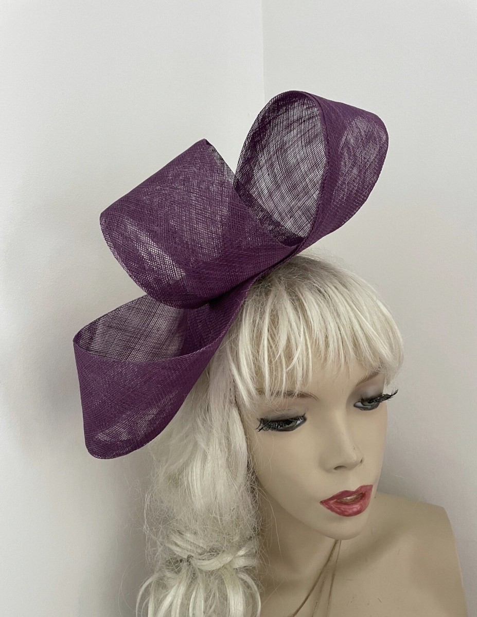 Fascinator Purple Plum Loop Hatinator Wedding Hat Formal Ladies