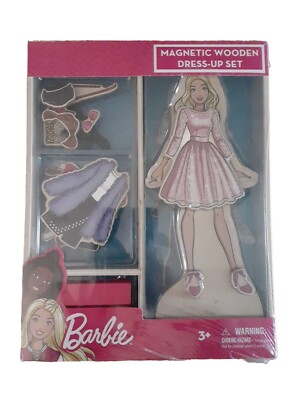 Barbie Magnetic Set Wooden Dress Up Set 25 Pieces NIB Age 3+